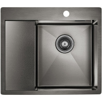 Кухонная мойка Paulmark Alster PM825951-GMR вороненая сталь правая