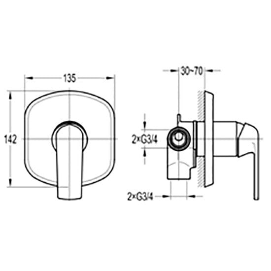 Смеситель для душа Cezares Globo GLOBO-F-DEV4-01