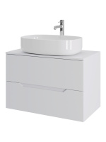 Тумба с раковиной подвесная 80 см, Orange Line Li-80TuwMDF+B08-600W белый