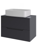 Тумба с раковиной подвесная 70 см, Orange Line Li-70TugMDF+B07-600W графит/белый