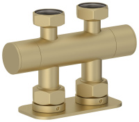 Вентиль 2х3/4" прямой скрытый-скрытый EU50 Матовая Шампань 022-1419-3434