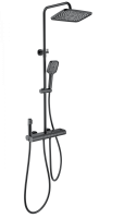 Душевая система с термостатом WONZON & WOGHAND MUSE Legato, черный матовый WW-B4129-MB