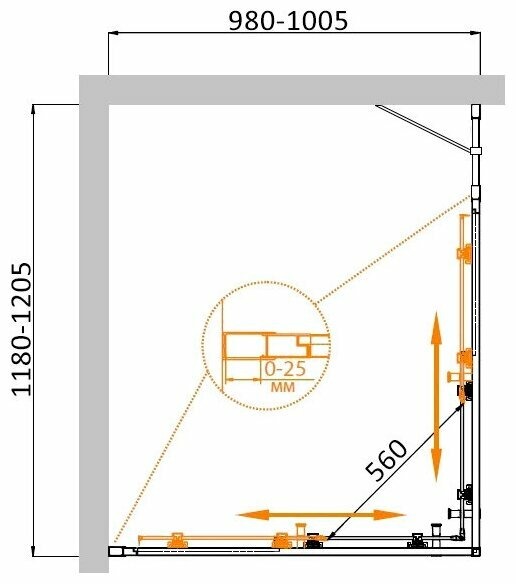 Душевой уголок (120х100) CEZARES MOLVENO MOLVENO-AH-21-100+20-C-BORO-IV