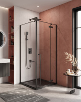 Душевой уголок (90х90) CEZARES LINER LINER-A-1-90-C-NERO-R