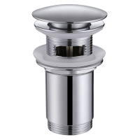 Донный клапан ABBER AF0010 с переливом, клик-клак, хром