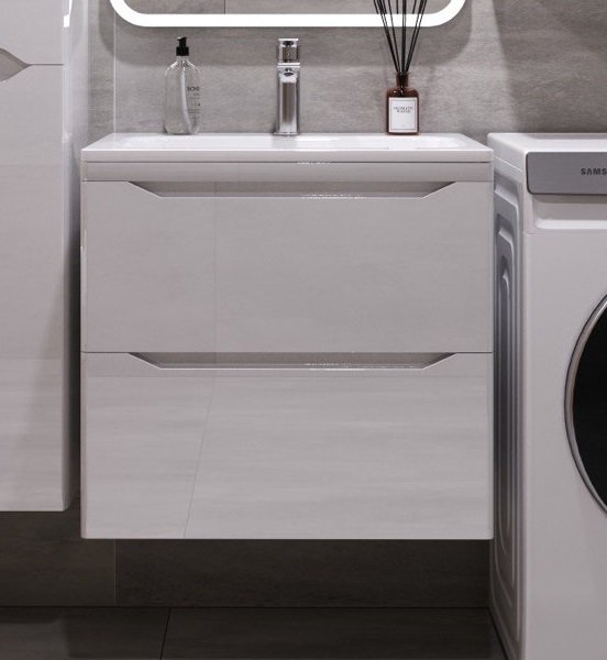 Тумба под раковину Style Line Марелла 60 Люкс Plus СС-00002405 белый глянец