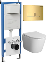 Комплект унитаза с инсталляцией Grossman Pragma 97.4478SQ.03.300 с клавишей смыва
