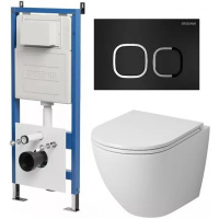 Комплект унитаза с инсталляцией Grossman Cosmo 97.4455S.02.210 с клавишей смыва