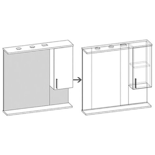 Зеркальный шкаф (84х82) Corozo Коралл 82 SD-00001123