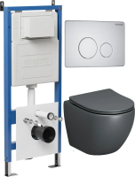 Комплект унитаза с инсталляцией Grossman Style 97.4455GMS.05.01M с клавишей смыва