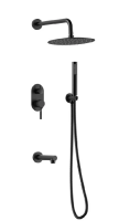 Душевой комплект с изливом Gid Edessa L070-BM-VD3, черный матовый