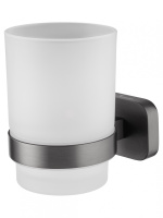 Стакан для зубных щеток с держателем WONZON & WOGHAND GRAFFITY, темный графит WW-9321-BGM