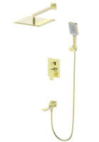 Душевая система встраиваемая WONZON & WOGHAND CUBE, брашированное золото WW-88939016- BG