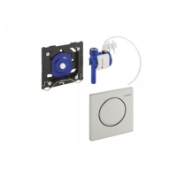 Система пневматического управления смывом писсуара Geberit, смывная клавиша Mambo: Сатинированный 116.013.FW.1