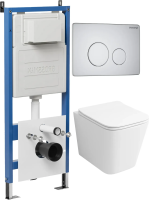 Комплект унитаза с инсталляцией Grossman Style 97.4479SQ.05.01M с клавишей смыва