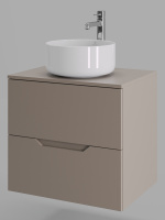 Тумба с раковиной подвесная 60 см, Orange Line Li-60TuLMDF+B07-345W латте/белый