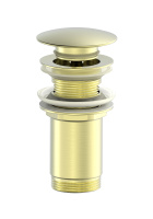 Донный клапан для раковины с переливом  WONZON & WOGHAND, брашированное золото WW-88SS09-BG