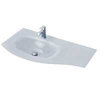 Стеклянная раковина левосторонняя Cezares 82409 Extra Bianco