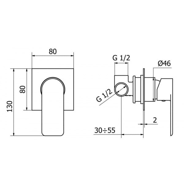 Смеситель для душа Cezares Furore FURORE-DIM-01-Cr