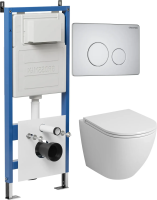 Комплект унитаза с инсталляцией Grossman Style 97.4455SQ.05.01M с клавишей смыва