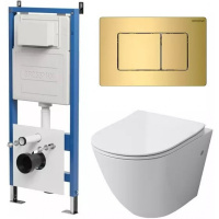 Комплект унитаза с инсталляцией Grossman Classic 97.4411S.04.30M с клавишей смыва