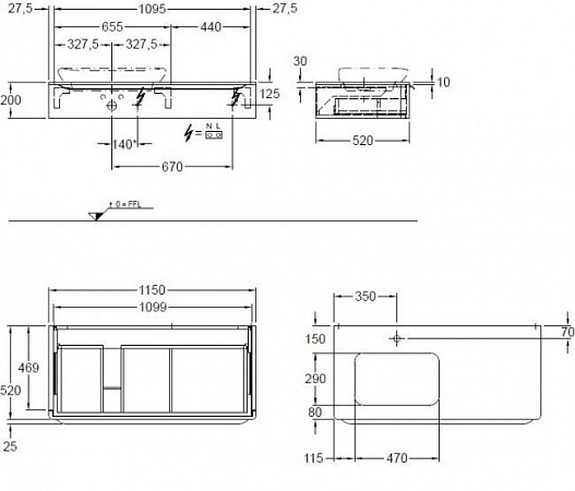 Тумба под раковину Geberit myDay 824260000