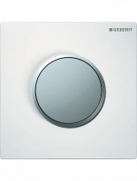 Система пневматического управления смывом писсуара Geberit, смывная клавиша типа 10: белая, матовый хром 116.015.KL.1