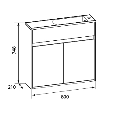 Тумба с раковиной 1Marka  Stretto 80П У92325