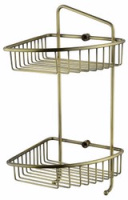 Полка настенная(двойная) угловая KAISER 204*204*430*60 Bronze/латунь (KH-5071)