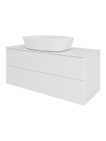 Тумба с раковиной подвесная 100 см, Orange Otto Ot-100TuMDF+B08-500W белый глянец