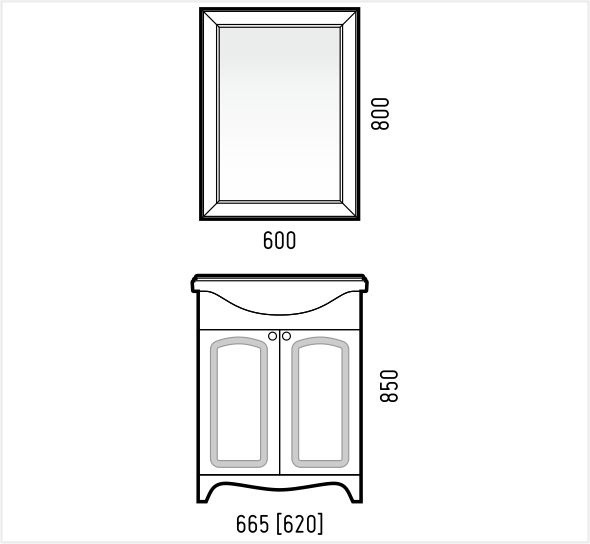 Зеркало (60х80) Corozo Классика 60 SD-00000270