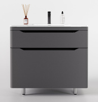 Тумба под раковину Style Line Марелла 90 Люкс Plus СС-00002418 серый матовый