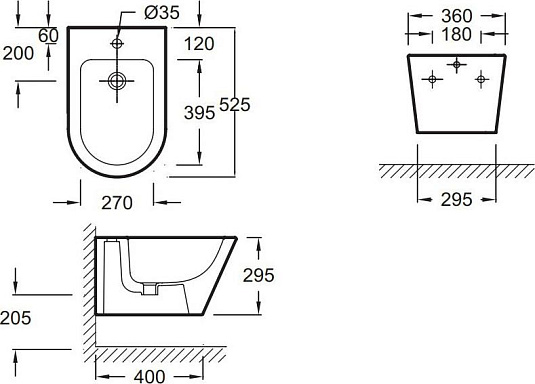 Биде подвесное Jacob Delafon Rodin+ EMJ0002-00