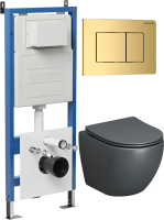 Комплект унитаза с инсталляцией Grossman Classic 97.4455GMS.04.30M с клавишей смыва