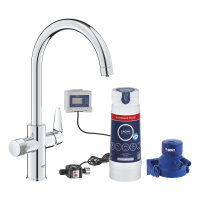 Стартовый комплект с фильтром Ultrasafe GROHE Blue Pure BauCurve 30582000, хром