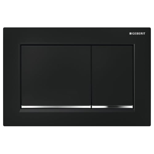 Смывная клавиша Geberit Omega 30 пластик, чёрный/хром 115.080.KM.1 Смывная клавиша Geberit Omega 30 пластик, чёрный/хром 115.080.KM.1