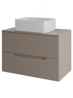 Тумба с раковиной подвесная 70 см, Orange Line Li-70TuLMDF+B02-460W латте/белый