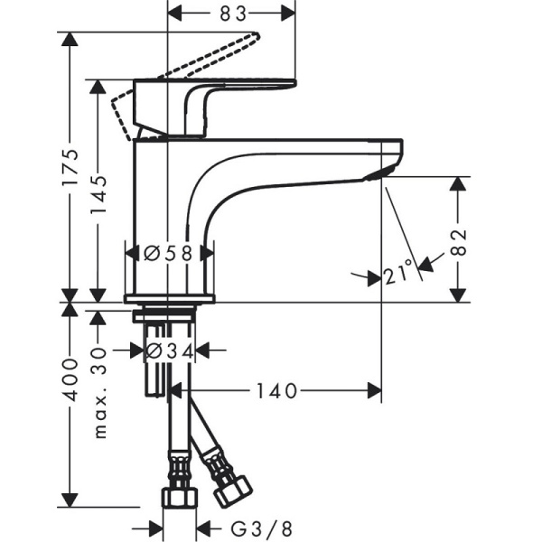 Смеситель для ванны Hansgrohe Rebris E 72435000, хром глянцевый