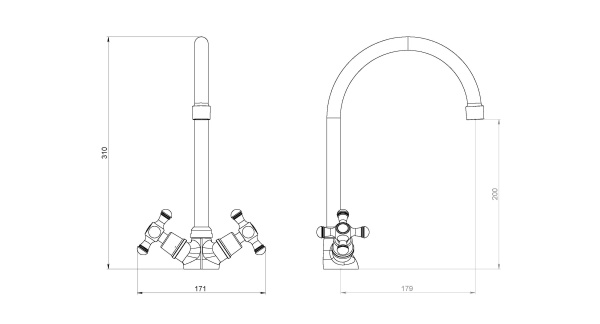 Смеситель для кухни Damixa RedBlu Retro 230000000 Смеситель для кухни Damixa RedBlu Retro 230000000