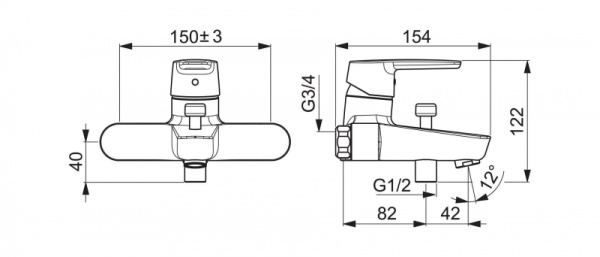Смеситель для ванны и душа Oras 3940 Смеситель для ванны и душа Oras 3940