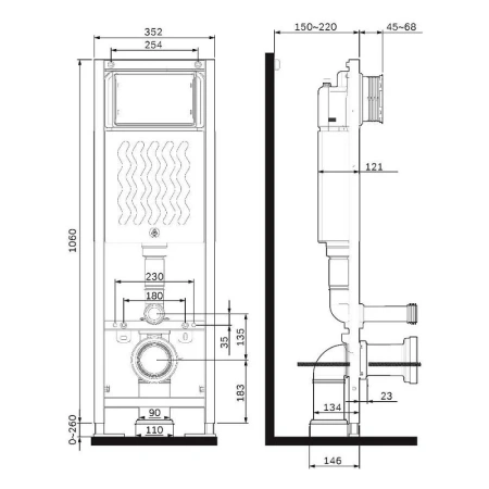 Инсталляция для подвесного унитаза Am.Pm ErgoFit I012711 узкая
