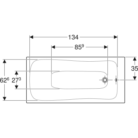 Ванна прямоугольная Geberit Renova 554.201.01.1