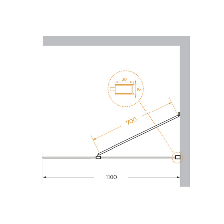 Душевая перегородка 110 см CEZARES LIBERTA LIBERTA-L-1-TB-110-C-Cr
