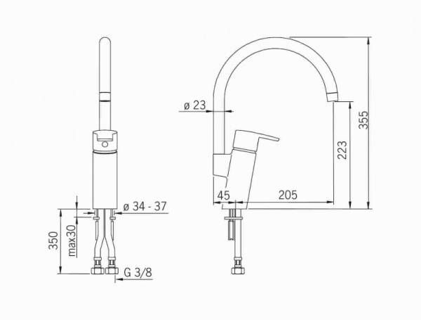 Cмеситель для кухни Oras Cubista 2838F
