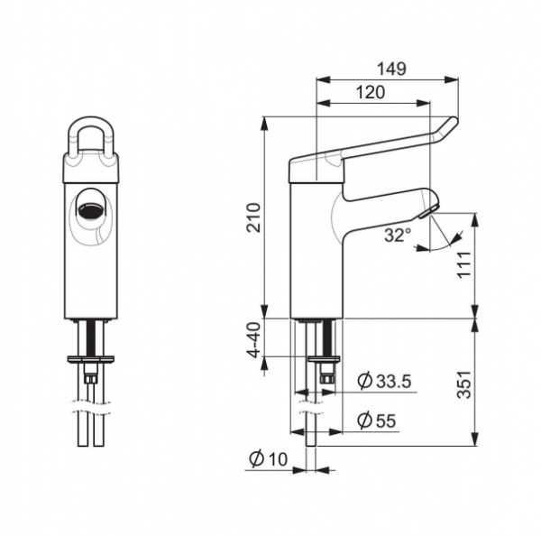 Смеситель для раковины Oras Medipro 5510B Смеситель для раковины Oras Medipro 5510B
