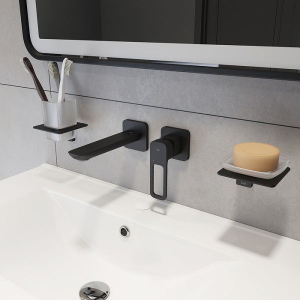 Встраиваемый смеситель для умывальника IDDIS черный матовый, Slide (SLIBL00i65) Встраиваемый смеситель для умывальника IDDIS черный матовый, Slide (SLIBL00i65)