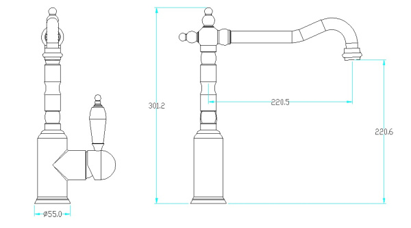 Смеситель для кухни Boheme Tradizionale Oro 102-BSW