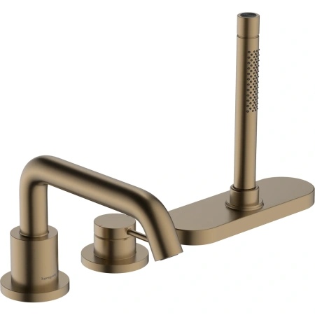Смеситель на борт ванны 3 отвесртия Hansgrohe Tecturis S 73447140 шлифованная бронза