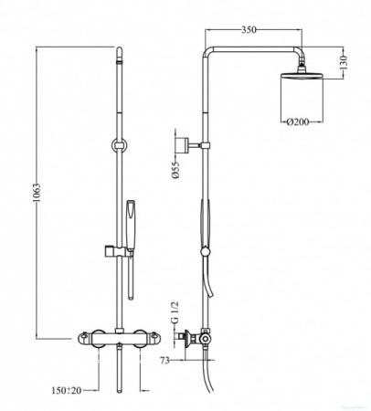Душевая система Teka Indic  86232302 (86.232.30.2)