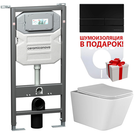 Комплект унитаза с инсталляцией Ceramicanova Metric CN3007_1002B_1000